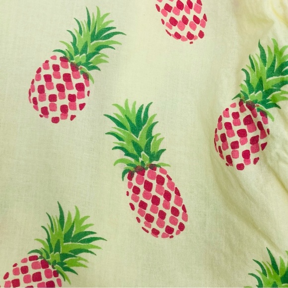 Crafted by Mahogany yellow pineapple print pajama set short sleeve top & shorts. - Picture 3 of 6